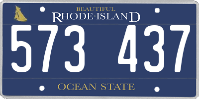 RI license plate 573437