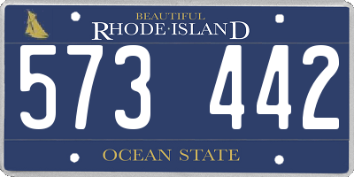 RI license plate 573442