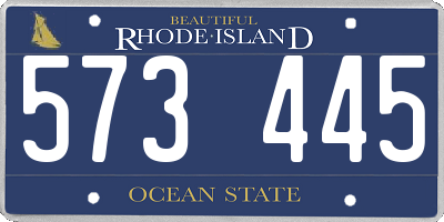 RI license plate 573445
