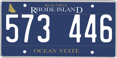 RI license plate 573446