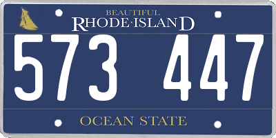 RI license plate 573447