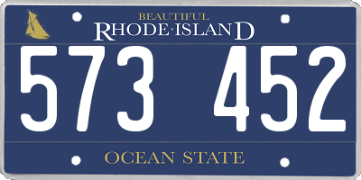 RI license plate 573452