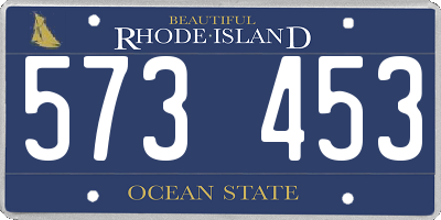RI license plate 573453