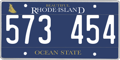 RI license plate 573454