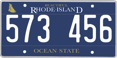 RI license plate 573456