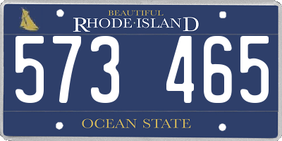 RI license plate 573465