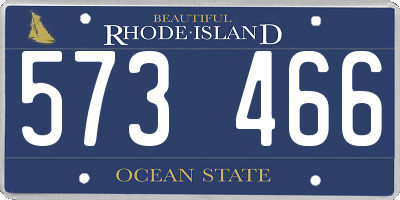 RI license plate 573466