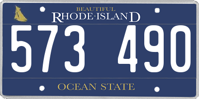 RI license plate 573490