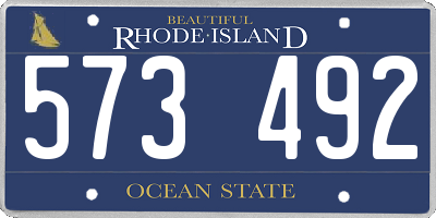 RI license plate 573492