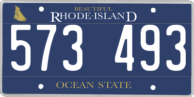RI license plate 573493