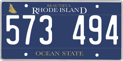 RI license plate 573494