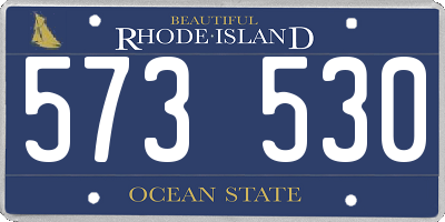 RI license plate 573530