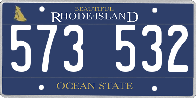 RI license plate 573532