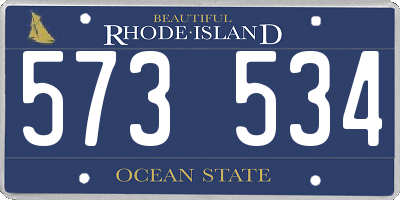 RI license plate 573534
