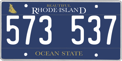 RI license plate 573537