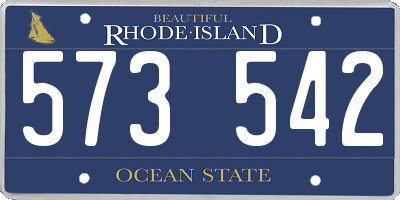 RI license plate 573542