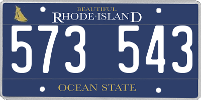 RI license plate 573543