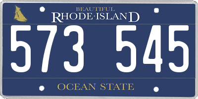 RI license plate 573545