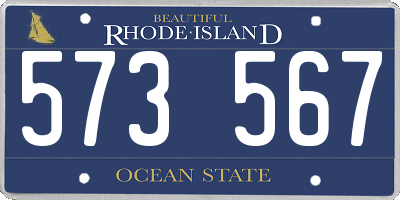 RI license plate 573567