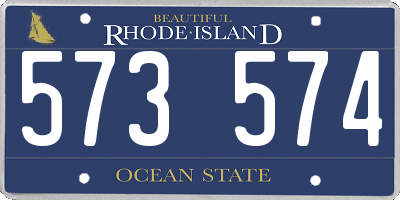 RI license plate 573574