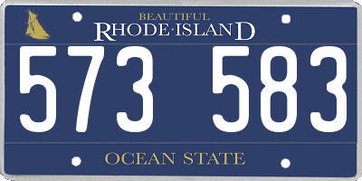 RI license plate 573583