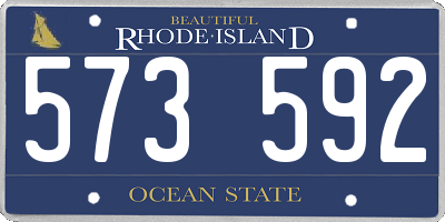 RI license plate 573592