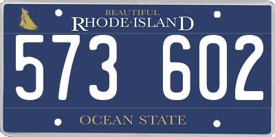 RI license plate 573602