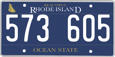 RI license plate 573605