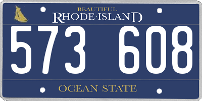 RI license plate 573608