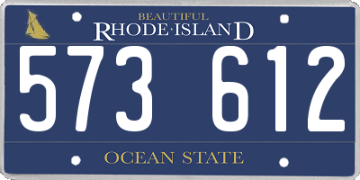 RI license plate 573612