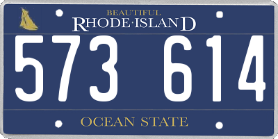 RI license plate 573614