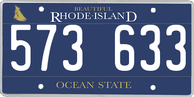 RI license plate 573633