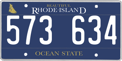 RI license plate 573634