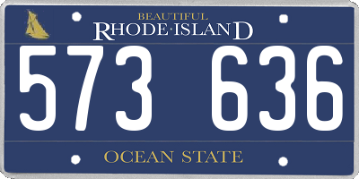 RI license plate 573636