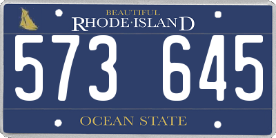 RI license plate 573645