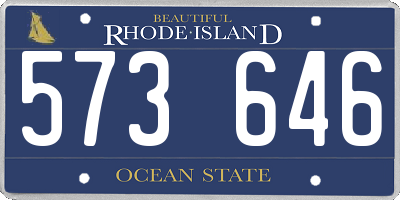 RI license plate 573646
