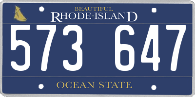 RI license plate 573647