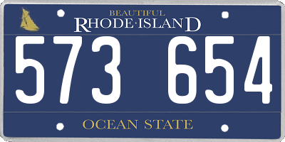 RI license plate 573654