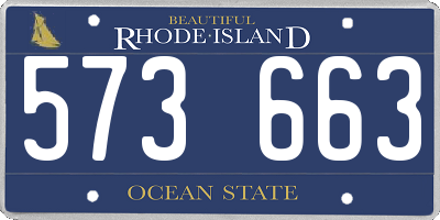 RI license plate 573663