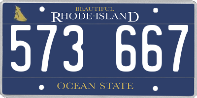 RI license plate 573667
