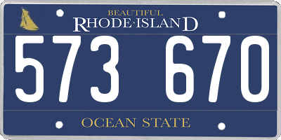 RI license plate 573670