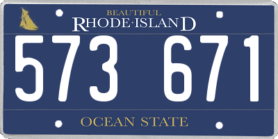 RI license plate 573671