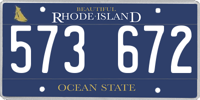 RI license plate 573672