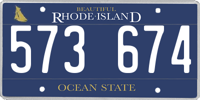 RI license plate 573674