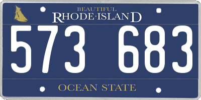 RI license plate 573683