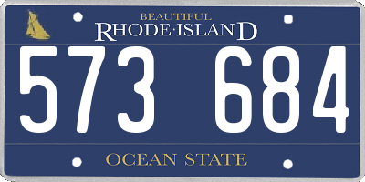RI license plate 573684