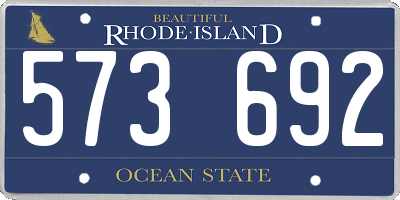 RI license plate 573692