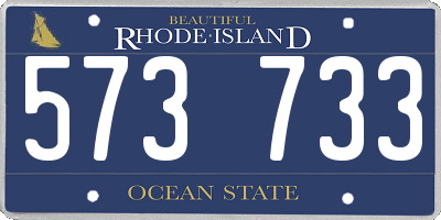 RI license plate 573733