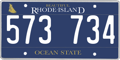 RI license plate 573734