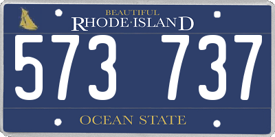 RI license plate 573737